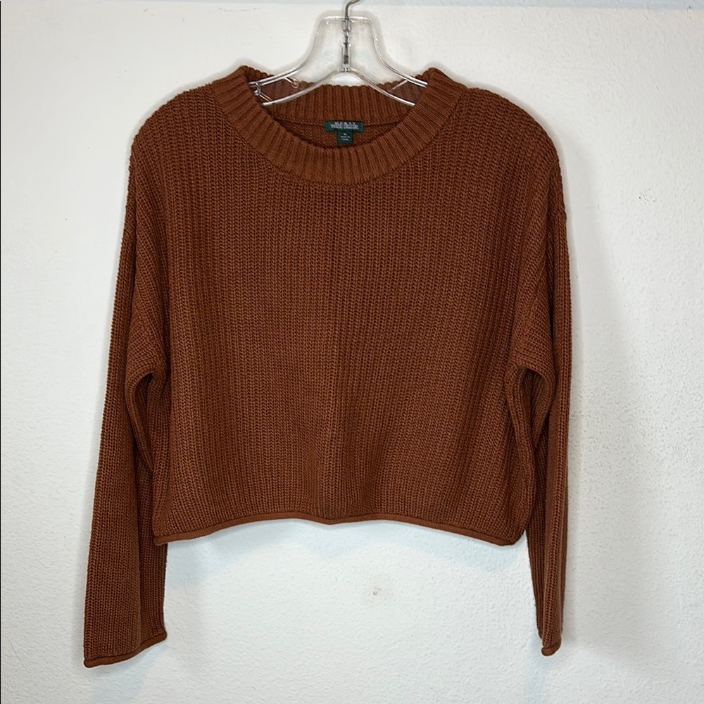 Wild Fable, US size x-large, cropped brown knit sweater